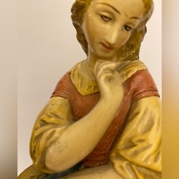 Vintage Borghese Chalkware Pair of Matching Boy & Girl Figurines - Picture 3 of 16